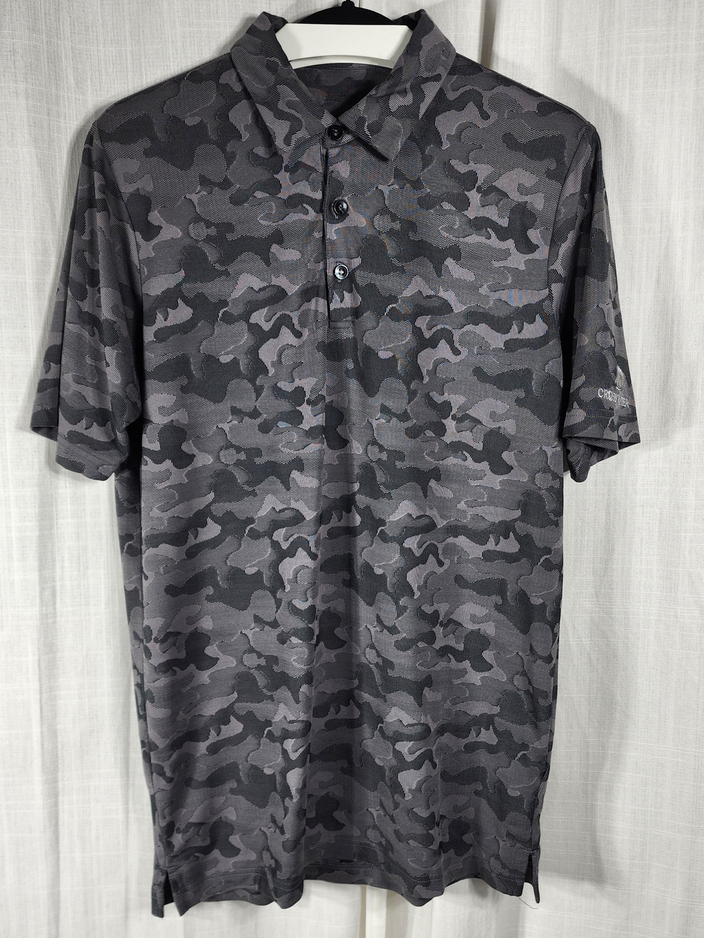 Antigua Men's Black & Gray Camo Polo
